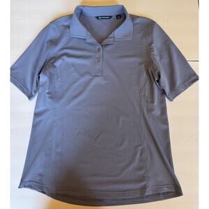 Cutter & Buck Polo Shirt Womens Large Blue Short Sleeve Performance Stretch Golf